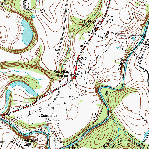 Topographic Map of Sewickley Grange, PA