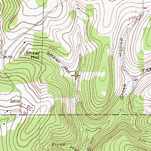 Topographic Map of Shaar Hollow, PA