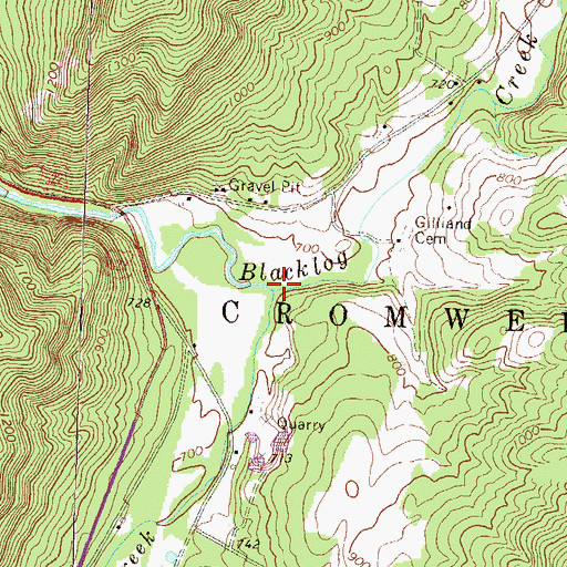 Topographic Map of Shade Creek, PA