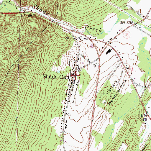 Topographic Map of Shade Gap, PA