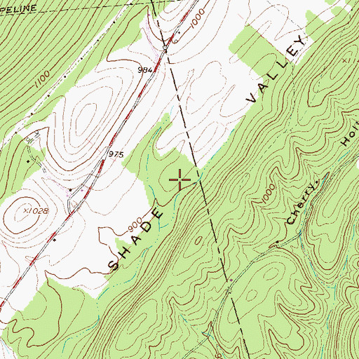 Topographic Map of Shade Valley, PA
