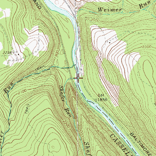 Topographic Map of Shafer Run, PA
