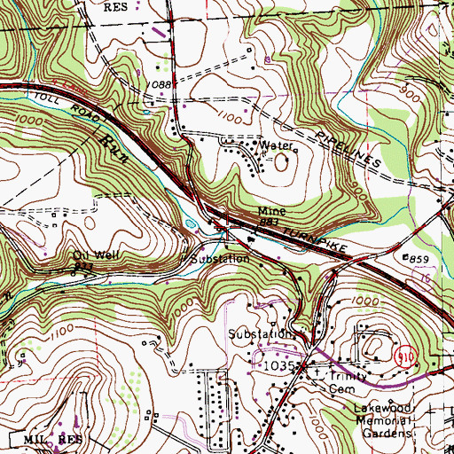 Topographic Map of Shafers Run, PA