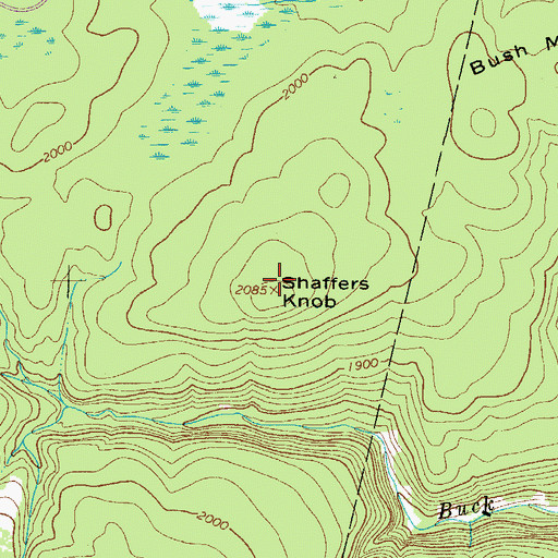 Topographic Map of Shaffers Knob, PA