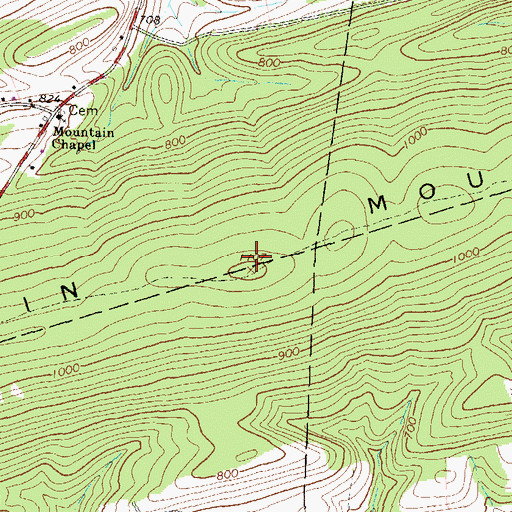 Topographic Map of Shamokin Mountain, PA