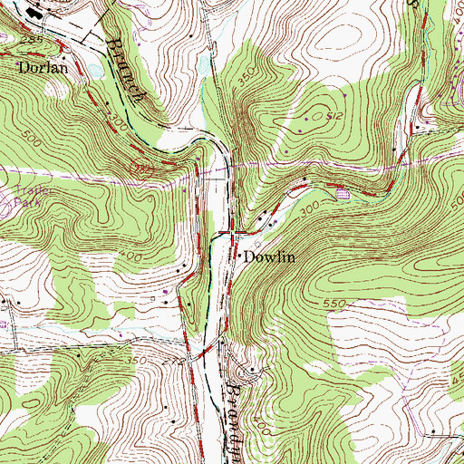 Topographic Map of Shamona Creek, PA