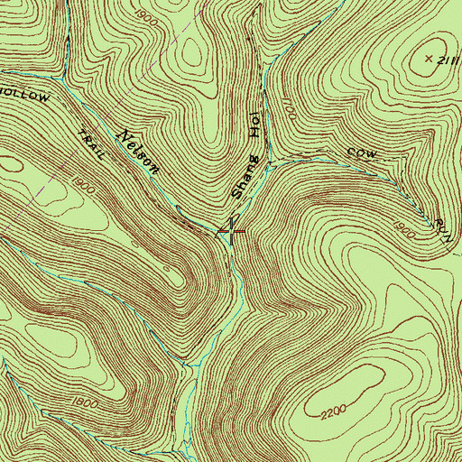 Topographic Map of Shang Hollow, PA