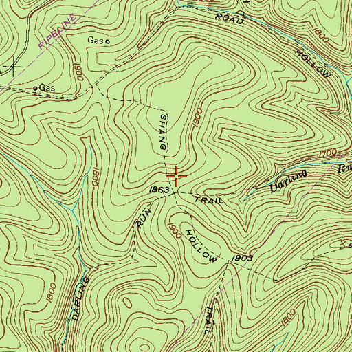 Topographic Map of Shang Hollow Trail, PA