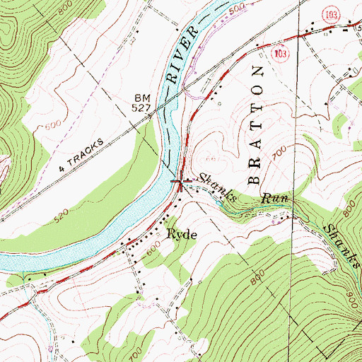 Topographic Map of Shanks Run, PA