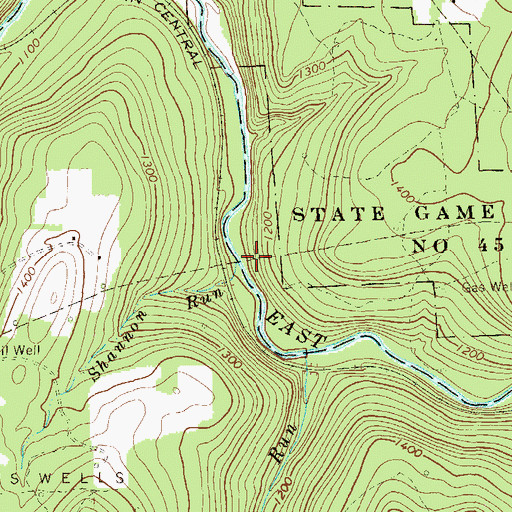 Topographic Map of Shannon Run, PA