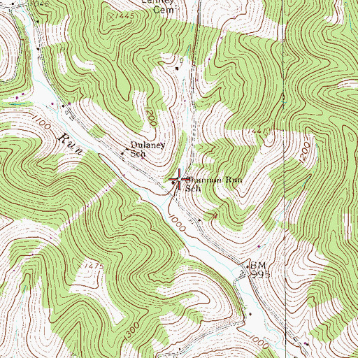 Topographic Map of Shannon Run School, PA