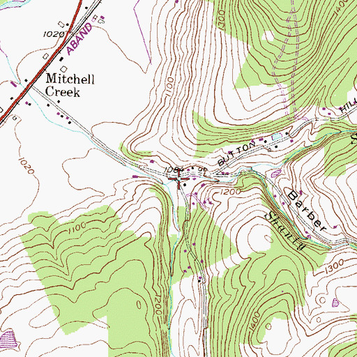 Topographic Map of Shanty Creek, PA