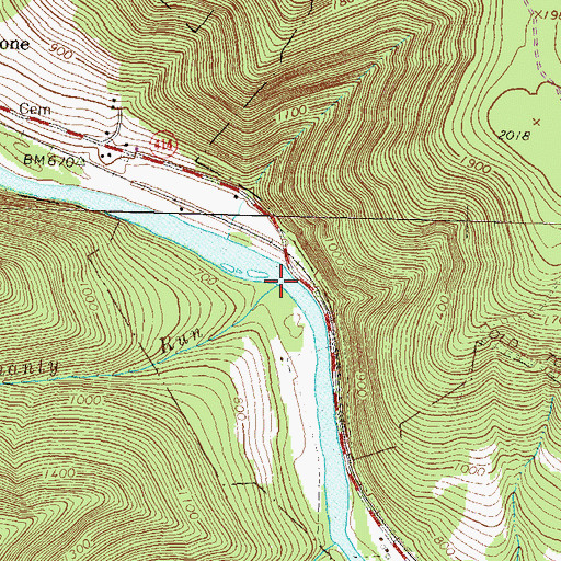 Topographic Map of Shanty Run, PA
