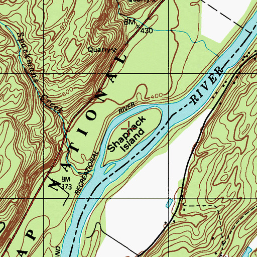 Topographic Map of Shapanack Island, PA