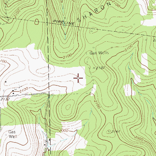 Topographic Map of Sharon Oil and Gas Field, PA
