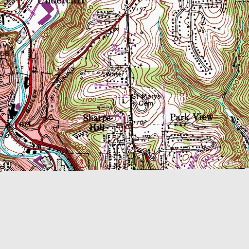 Topographic Map of Sharpe Hill, PA