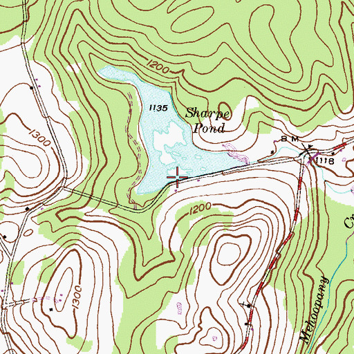 Topographic Map of Sharpe Pond, PA