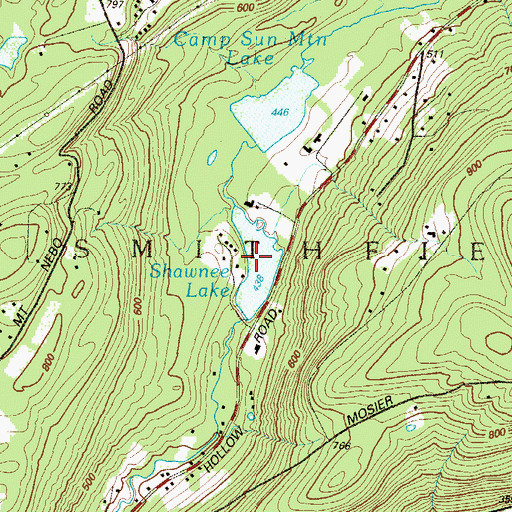 Topographic Map of Shawnee Lake, PA