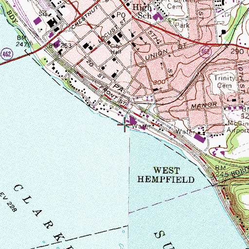 Topographic Map of Shawnee Run, PA