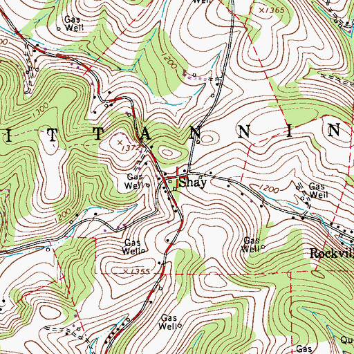 Topographic Map of Shay, PA