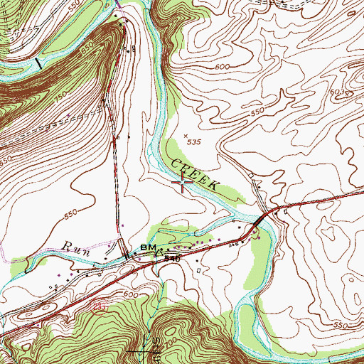 Topographic Map of Sheaffer Valley, PA