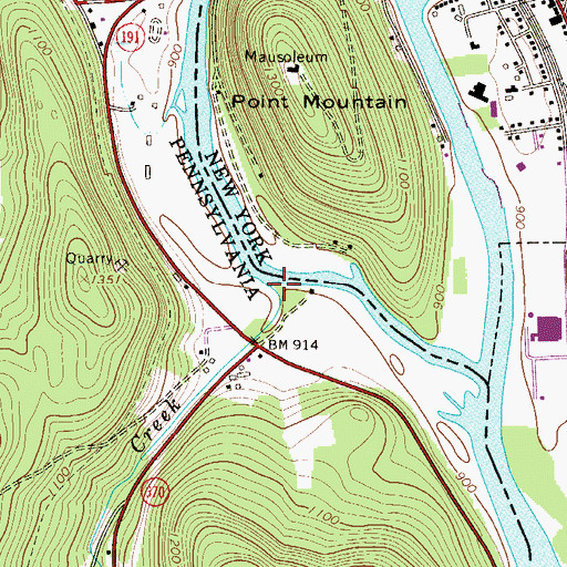 Topographic Map of Shehawken Creek, PA
