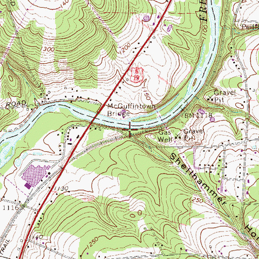 Topographic Map of Shelhammer Hollow, PA