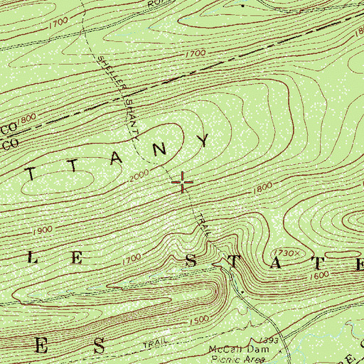Topographic Map of Sheller Shanty Trail, PA