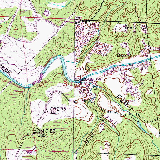 Topographic Map of Fuller Branch, AL