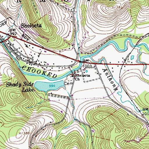 Topographic Map of Sharon Oil and Gas Field, PA