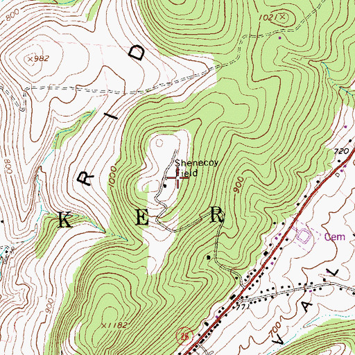 Topographic Map of Shenecoy Field, PA