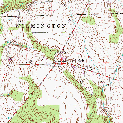 Topographic Map of Shepard School, PA