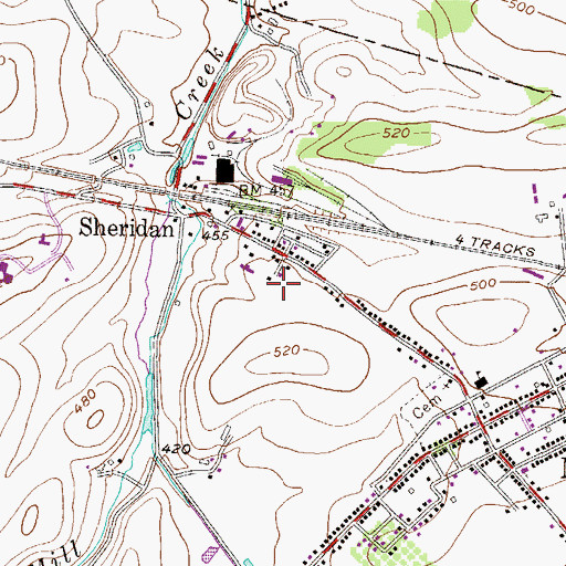 Topographic Map of Sheridan, PA