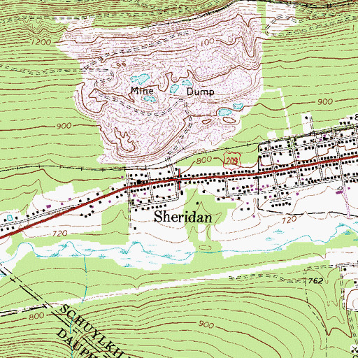 Topographic Map of Sheridan, PA