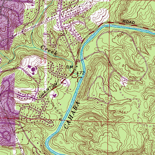 Topographic Map of Fuller Creek, AL