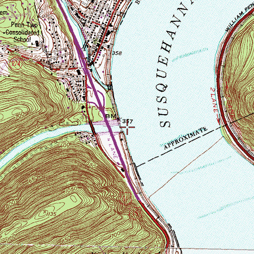 Topographic Map of Shermans Creek, PA