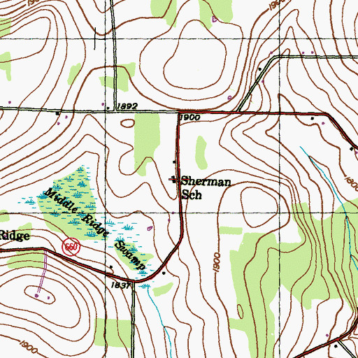 Topographic Map of Sherman School, PA