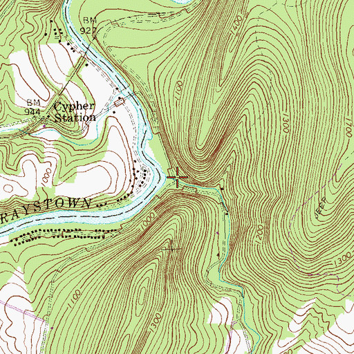 Topographic Map of Sherman Valley, PA