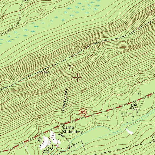 Topographic Map of Shikellimy Trail, PA