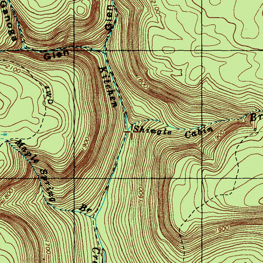 Topographic Map of Shingle Cabin Brook, PA