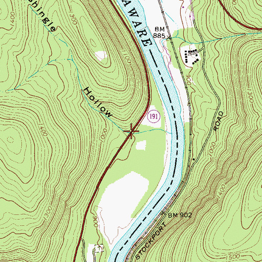 Topographic Map of Shingle Hollow, PA