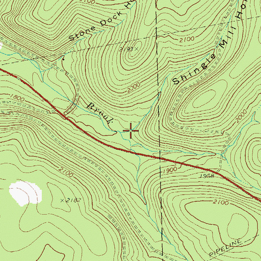 Topographic Map of Shingle Mill Hollow, PA