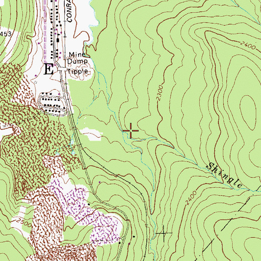 Topographic Map of Shingle Run, PA