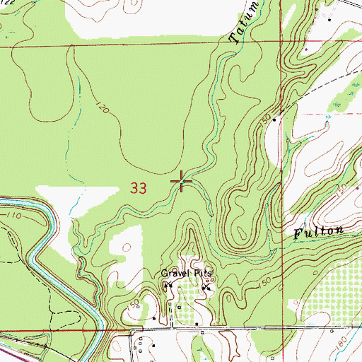 Topographic Map of Fulton Branch, AL
