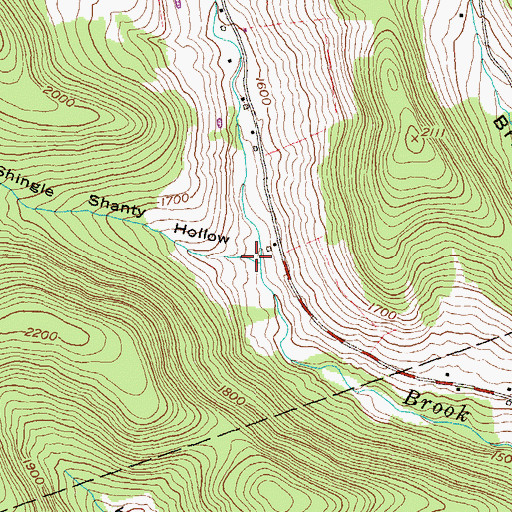 Topographic Map of Shingle Shanty Hollow, PA