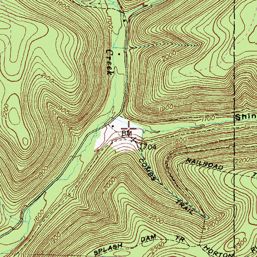 Topographic Map of Shinglebolt Hollow, PA