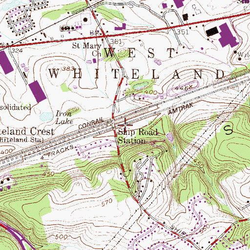 Topographic Map of Ship Road Station, PA