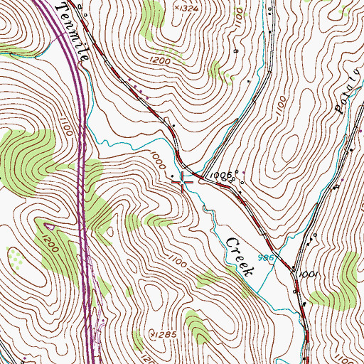Topographic Map of Shipe Run, PA