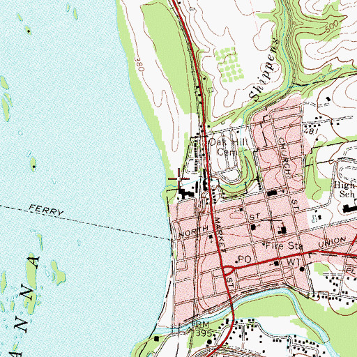 Topographic Map of Shippens Run, PA