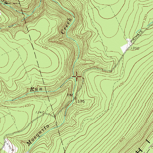 Topographic Map of Shires Run, PA